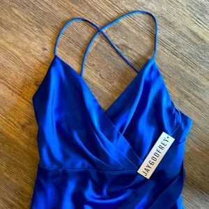 Jay Godfrey Cobalt Satin Slip Dress - Size 4